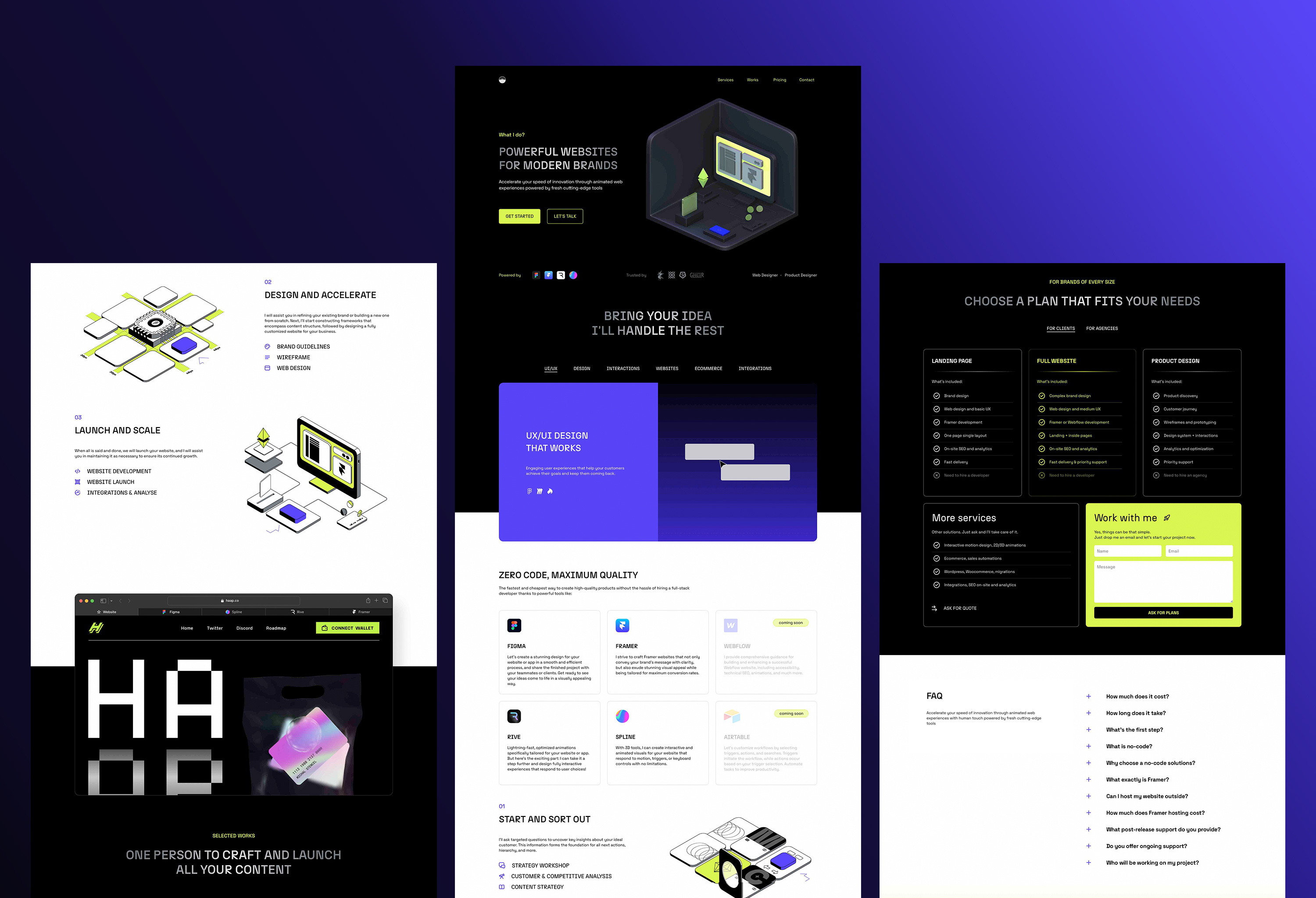 Stencel Pro 3d animation branding portfolio ui web3 webdesign website