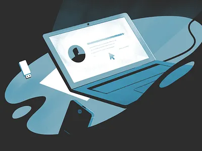 Laptop adobe photoshop editorial illustration illustration laptop smartphopne