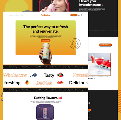 Mojito sips Landing Page design graphic design ui ux