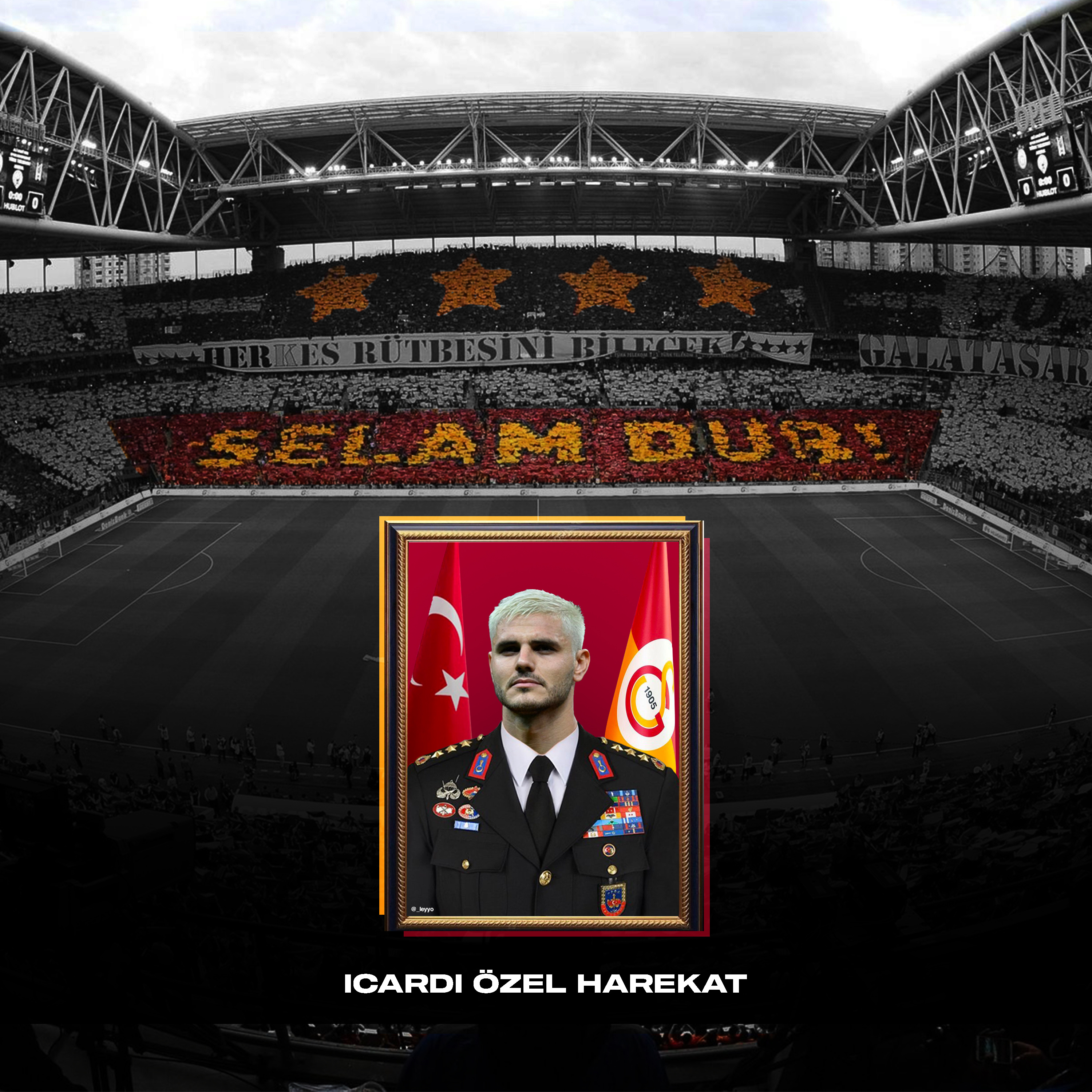 Mauro Icardi champions league cimbom commander design digital art football futbol galatasaray graphic design icardi inter lion mauro icardi poster poster design psg soccer social media sports şampiyonlar ligi