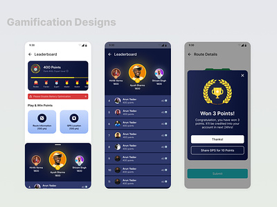 Gamification UI Designs - Chartr App app app design design game leaderboard screen mobile game ui uidesign uxdesign uxuidesign uxuidesigner