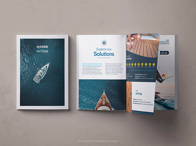 Brand identity Marine Solutions blue boat brand identity branding colorpalette design logo sea typography