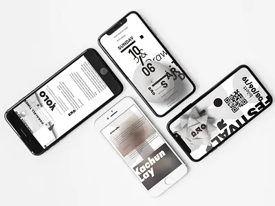 Festival UI dashboard app art black catalog design festival figma minimalist mobile mono ui white