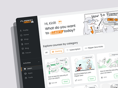 Flipper - Online Courses Concept branding design figma flipper graphic design illustration logo online courses ui uiux web web design