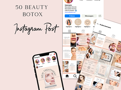Beauty Botox and Injection Instagram Templates (Business) beauty branding canva design fashion graphic design instagram instagram templates logo social media social media content web design