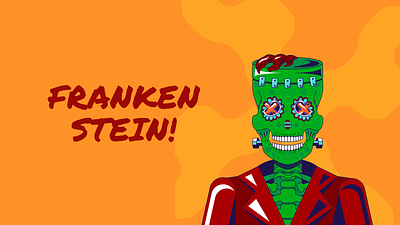 Happy Frankenstein Day 🧟‍♂️ art frankenstein happy hbar hedera illustration nft retroillustration skull vector