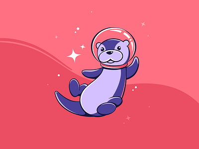 Otter Space. Cartoon character illustration animal astronaut cartoon character comic design illustration otter space