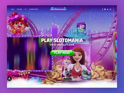 Slotomania gaming website for Playtika gaming ui website