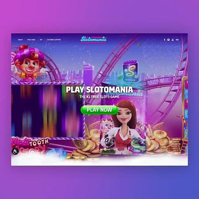 Slotomania gaming website for Playtika gaming ui website