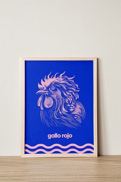 Gallo Rojo graphic design illustration poster
