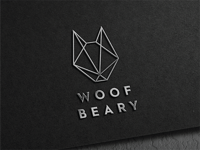 Woof Beary - Minimalist Geometric Logo abstract logo branding company logo design dog dog logo geometric geometric logo graphic design illustration logo minimalist modern paw phencils vector