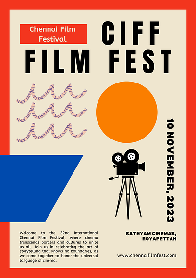 Visionary Poster: Design for Chennai International Film Festival chennai event poster film fest film festival graphic design poster poster design