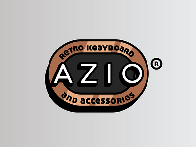 Azio - vintage logo, vintage keyboard 2d a azio gradient gradients grey i keyboard keyboard keys letters logo logo design o retro vintage z