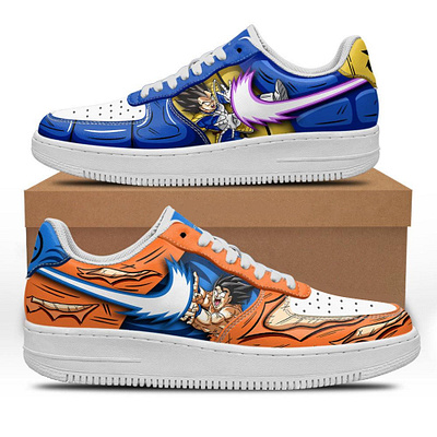 Goku X Vegeta customized nike airforce 1 anime custom made hand painted product design shoes