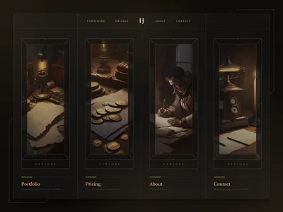 Personal website idea classy dark theme gold theme luxury ui uiux user experience user interface ux website