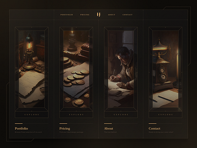 Personal website idea classy dark theme gold theme luxury ui uiux user experience user interface ux website