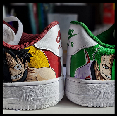 Luffy X Zoro Customized nike airforce 1 anime custom made design hand painted product design shoes