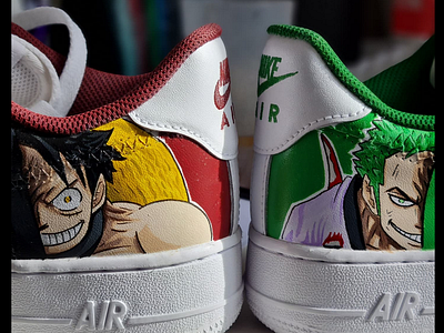 Luffy X Zoro Customized nike airforce 1 anime custom made design hand painted product design shoes