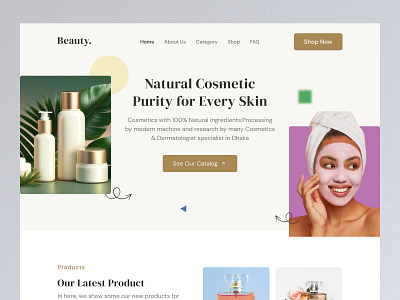 Beauty Product Selling website UI. ( Header Only) design landing page marketplace ui uidesign userinterface ux ux design