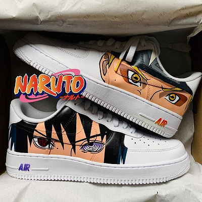 Naruto X Sasuke Nike Airforce 1 anime custom made design hand painted product design shoes