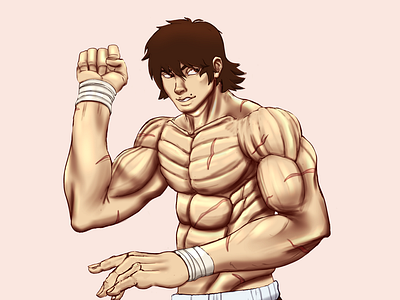 Baki Hanma, Son of the Ogre 2d art 2d paint anime baki baki hanma champion character character design design digital art digital paint drawing fighter illustration manga martial arts ogre oni sketch