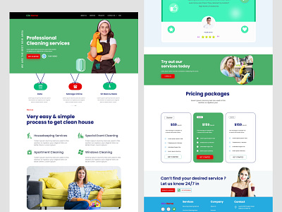 Home Cleaing Landing Page. home page homepage landing landing page landingpage smart home ui designer web webdesign website website builder website concept
