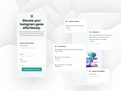 AI Mobile App accessibility ai app artificial intelligence avatar branding design graphic design illustration instagram light mode minimal product design responsive robot saas simple ui