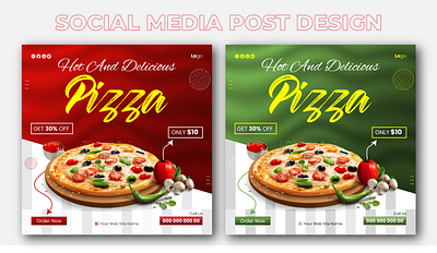 Social Media Post ads banner branding food discount graphic design illustration pizza post soc social media design