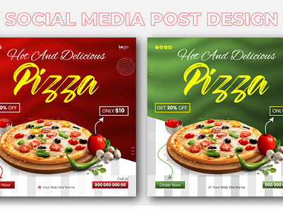 Social Media Post ads banner branding food discount graphic design illustration pizza post soc social media design