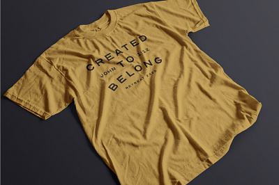 Created to Belong Shirt Design bible clean design graphic design shirt tshirt type type lockup wide type