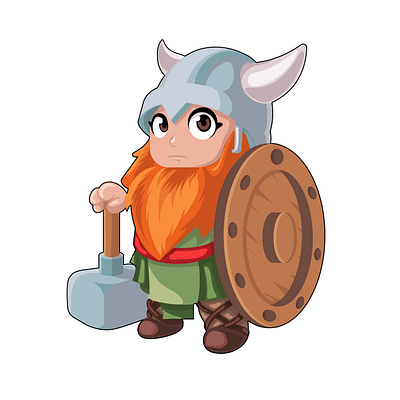 Viking. cartoon character design illustration vector