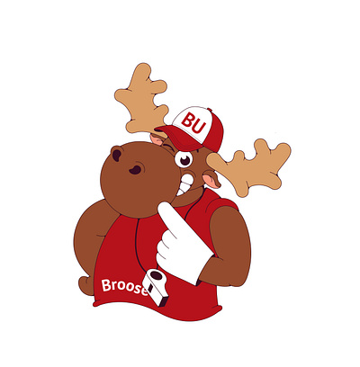 Moose Bruce. cartoon character design illustration vector