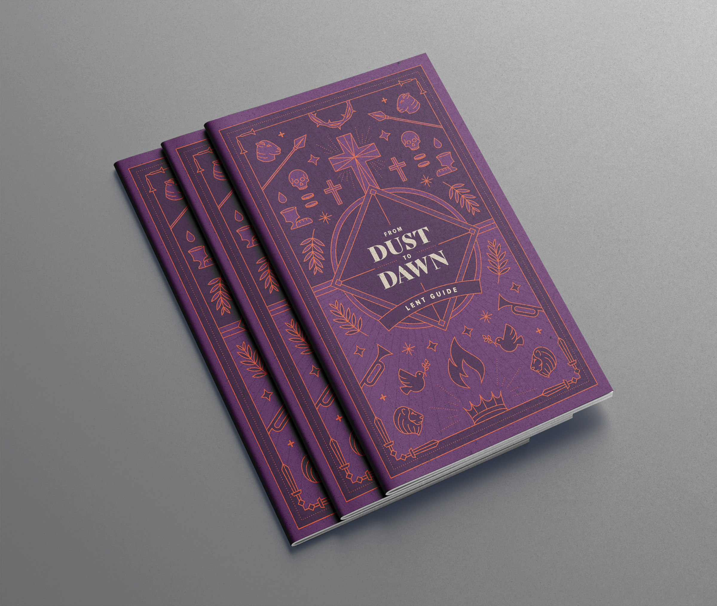 Lent Guide (Devotional) bible book booklet church design devotional graphic design icons illustration layout lent linework print