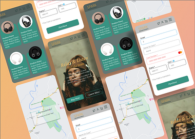 Headphones App app design illustration ui ux