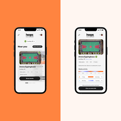 Hoops - Find a basketball court (and never stop ballin') app basket basketball brasil brazil design finder hoops ui user interface
