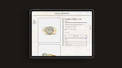 Artistic Product Page layout for Maggi Simpkins ui ux