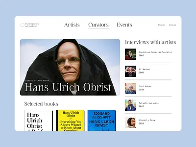 Concept for the contemporary art platform art art platform contemporary art design design concept designconcept graphic design ui ui design web web composition web design web design concept website