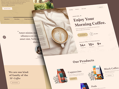 Coffee Shop Landing Page cafe coffee coffee bean coffee cup coffee shop coffee shop landing page coffee shop website design figma designer food and beverage food and drink food delivery food order landing page online order uiux design web design web designer web page design web prototype