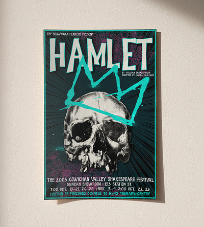 Poster Design: Hamlet, Cowichan Valley Shakespeare Festival branding cowichan valley design hamlet illustration malcontent creative poster print shawnigan lake players typeography vancouver island victoria bc