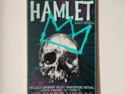 Poster Design: Hamlet, Cowichan Valley Shakespeare Festival branding cowichan valley design hamlet illustration malcontent creative poster print shawnigan lake players typeography vancouver island victoria bc