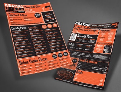 Menu Design: Keating Pizza, Victoria BC branding design jesse ladret keating pizza malcontent creative menu design print typeography vancouver island victoria bc