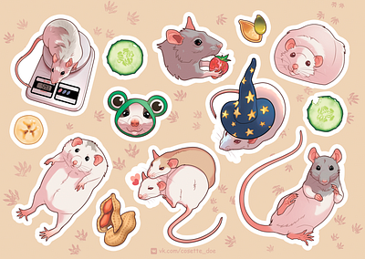 Sticker pack with rats rats sticker sticker pack