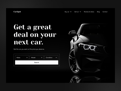 CarSpot Hero Section design ui ux web design