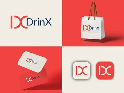 DrinX Logo Design 3d animation branding business card card design graphic design illustration logo luxury modern motion graphics typography ui ux vector
