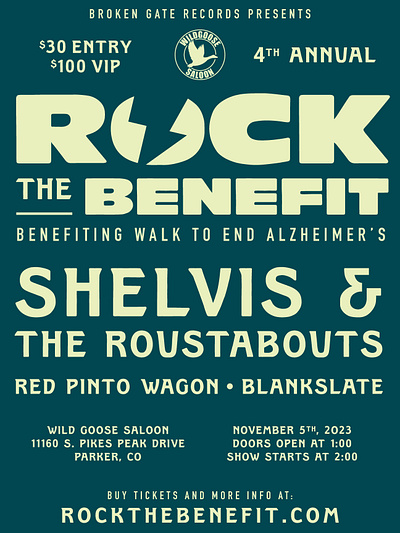 Rock The Benefit - Poster Design benefit branding concert design flat graphic design poster rock simple vector