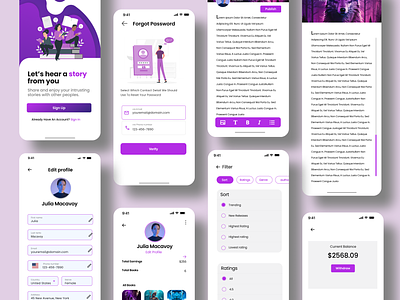 Story Telling App UI Design in Figma figma graphic design minimaldesign mobileapp mobileappdesign modernapp modernwebsite storyapp storytellinappui ui uiux webdesign website websiteui