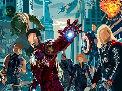 Avengers - Movie Poster Illustration illustration vector