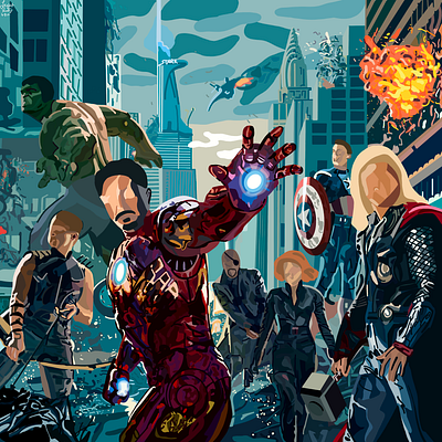 Avengers - Movie Poster Illustration illustration vector