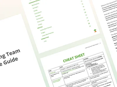 Shopper Learning Style Guide Implementation content design style guide