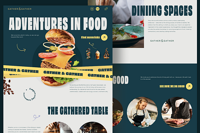 Website of a restaurant Gather&Gather branding color food graphic design restorant ui ux web
